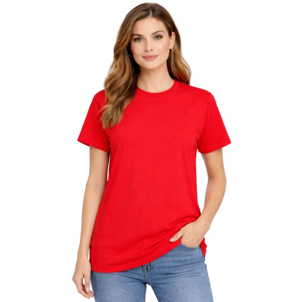 Damska koszulka T-shirt 100% miękka bawełna czerwona roz. M – koszulka t-shirt robocza – odzież firmowa